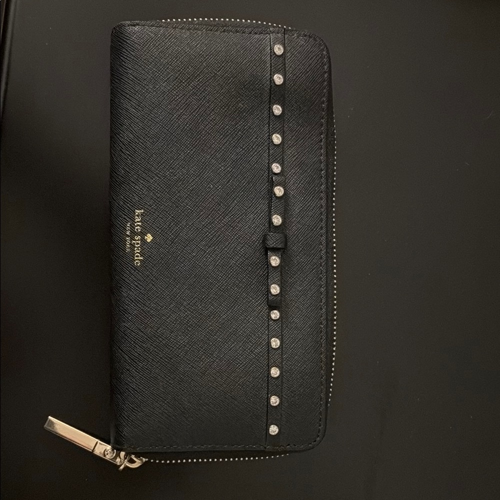 Kate Spade Black Wallet with Silver Accents